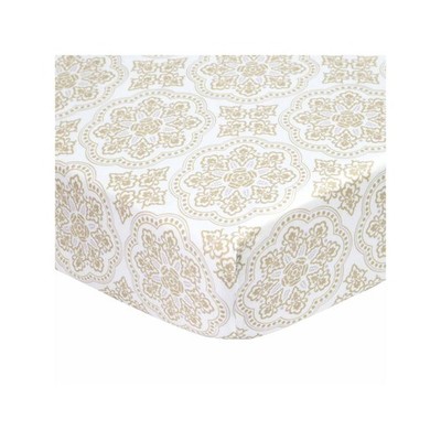 New The Peanut Shell Fitted Crib Sheet Gold Medallion Baby