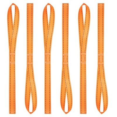 6Pcs 1'' x 17.7'' Soft Loop Tie Down Straps Heavy Duty Handlebar Strap, Orange