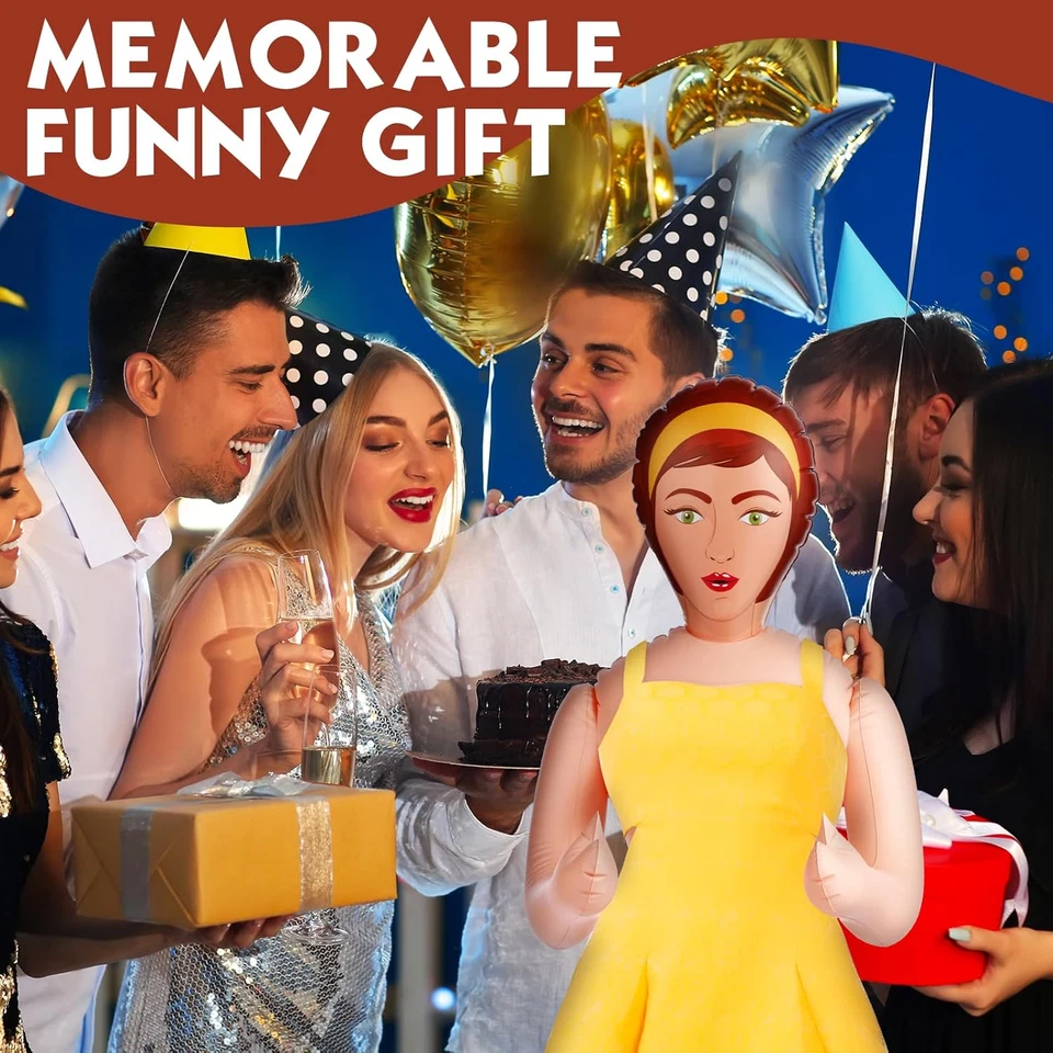 Muñeca inflable 59 pulgadas accesorios de fiesta de solteros accesorios de fiesta de Halloween utilería Foto 3 de 4