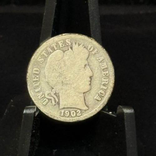 1902-S US Barber Dime 10C Silver Coin