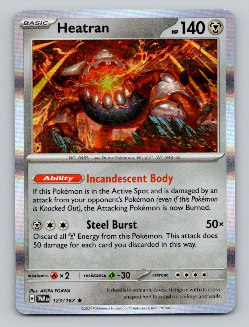 Holo Heatran 123/167 Rare Twilight Masquerade Pokemon