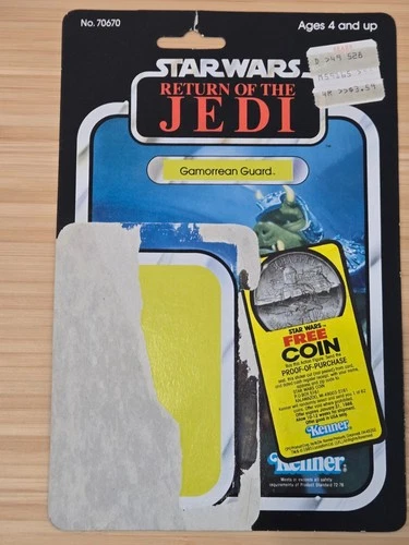 Vintage Star Wars Kenner 1983 ROTJ Gamorrean Guard Card Back 77 Back Coin Offer