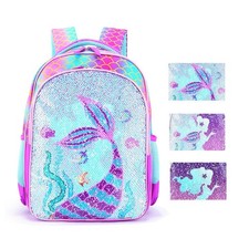 NEW Reversible Sequin Mermaid Backpack Lightweight Book Bag Girls