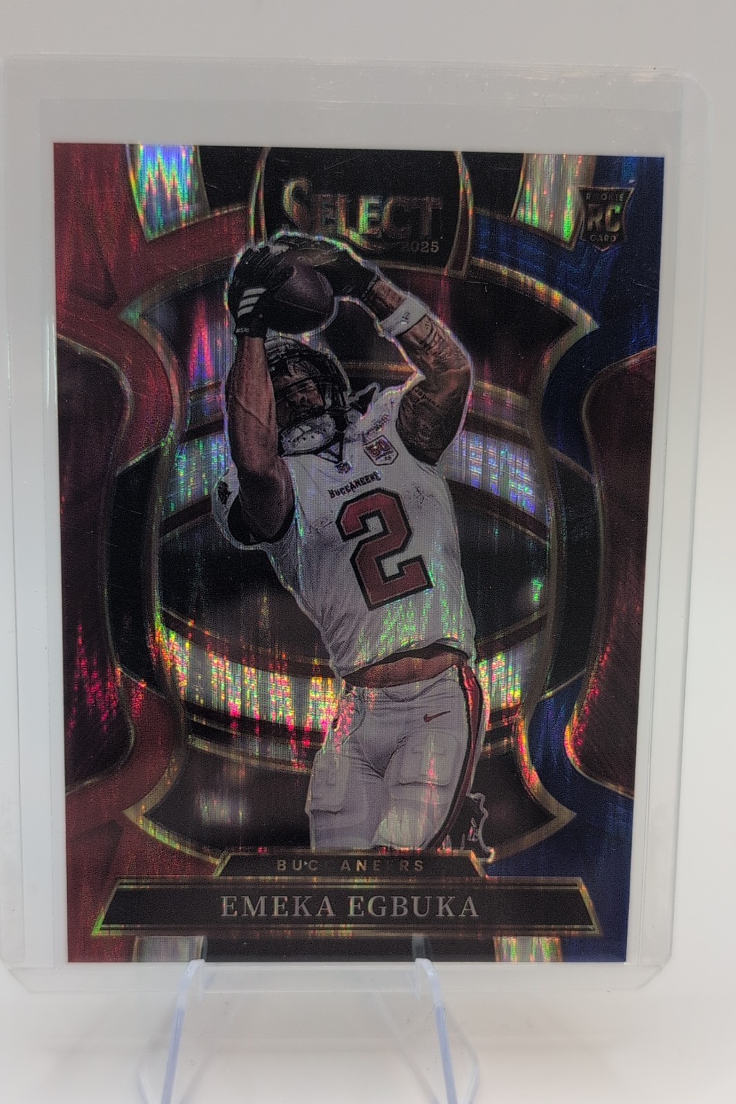 2025 Panini Select - Concourse Emeka Egbuka #37 Red & Blue Shock Prizm (RC)