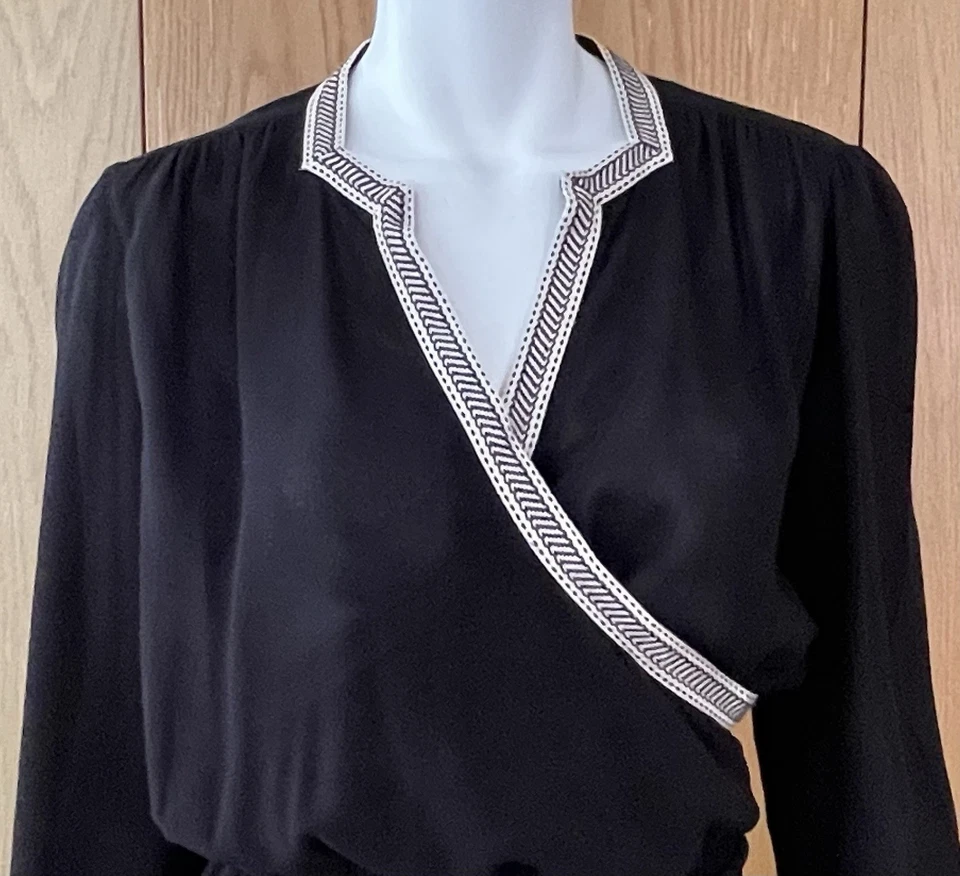 Vestido Country Road Midi Ajuste 10-12 Manga Larga Negro Transparente Forrado Rayón 98cm Busto Foto 4 de 4