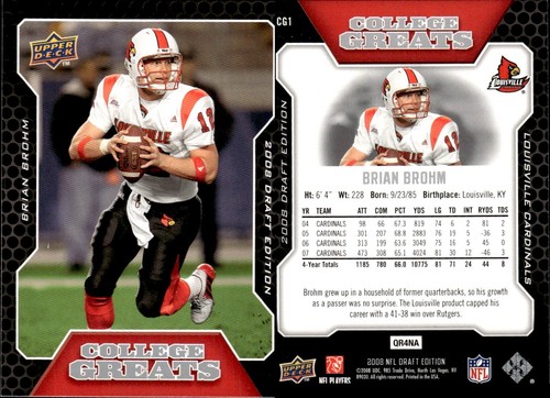 2008 Upper Deck Draft Edition College Greats Complete Your Set #1-10 You Pick! - Picture 3 of 7