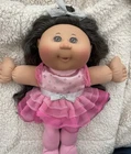 2015 Cabbage Patch Kid Long Curly Brown Cornsilk Hair Pink Dress Ballerina Doll
