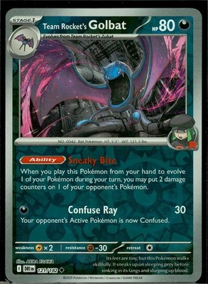 Team Rocket's Golbat Destined Rivals NM Pokemon TCG Reverse Holo