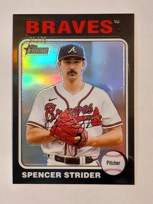 Spencer Strider 2024 Topps Heritage High Number #443 Black Refractor /75 *descr*