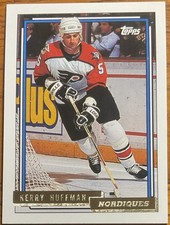 1992-93 Topps Gold Kerry Huffman #387 Quebec Nordiques