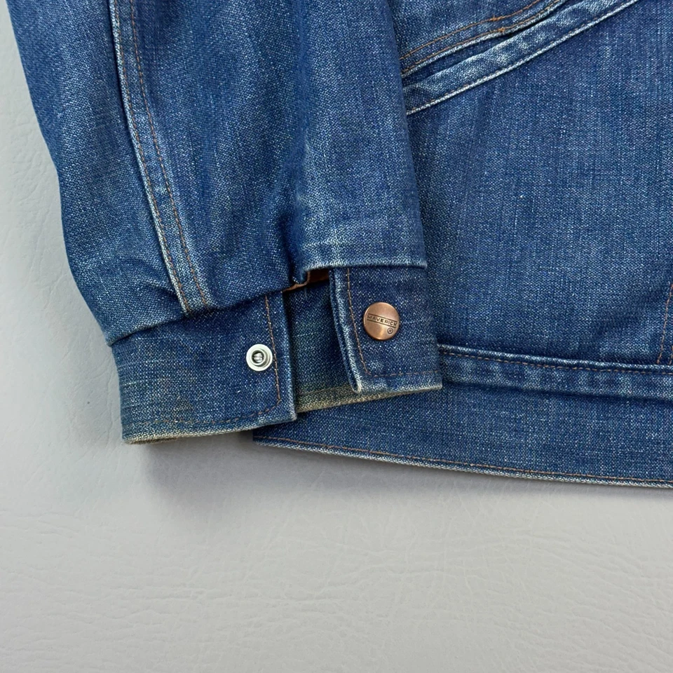 复古 Maverick 牧场外套男式中号深洗夏尔巴内衬卡车司机美国 70 年代 — 第 2/4 张图片