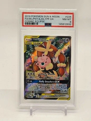 PSA 8 Mega Lopunny & Jigglypuff GX (Alternate Full Art) 226/236 Cosmic Eclipse