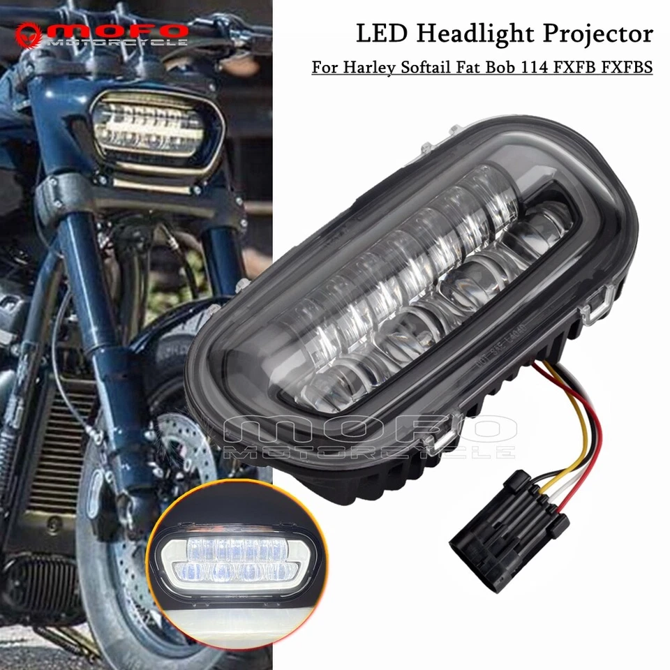 Faro LED DRL haz alto/bajo para Harley Softail 114 FXFBS Fat Bob FXFB 2018-2022 Foto 2 de 4