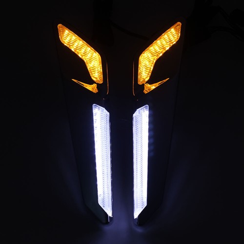 Luces de conducción LED ámbar delanteras montadas en horquilla aptas para Honda GL1800 GoldWing 18-up - Imagen 5 de 13