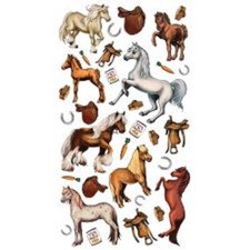 Scrapbooking Crafts Stickers Sticko Harvest Ponies Horses Saddles Shoes Carrots