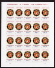 USPS US Marines 250th Anniversary Sheet of 20 Forever Stamps - MNH (6011)