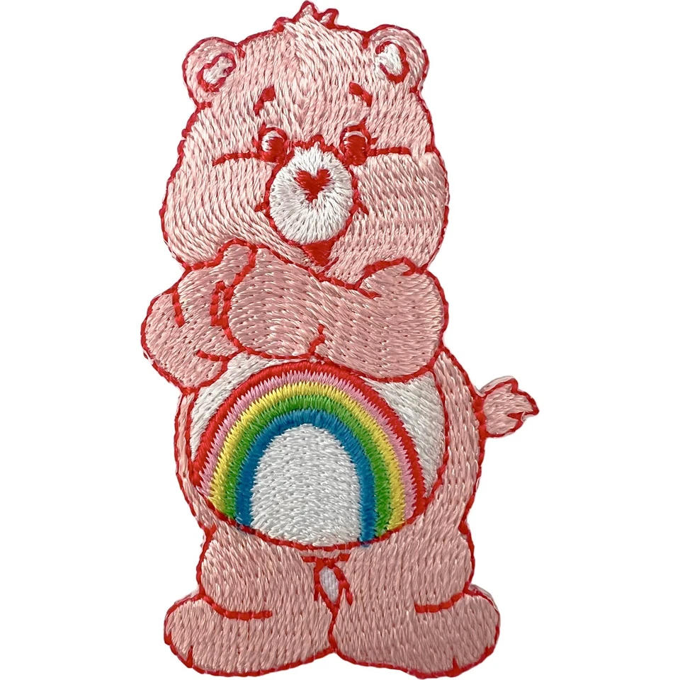 Pink Care Bears Cheer Bear Parche Arco Iris Hierro Coser Ropa Insignia Bordada