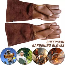 Gardening Gloves Rose Pruning Thorn Cut Proof Bushes Long Sheepskin GauntletS-XL