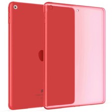 Transparent Silicone Case Compatible with Apple iPad 10.2  2019-2020 - Red