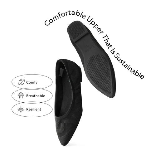 Women Knit Flat Shoes Lightweight Slip On Casual Walking Office Flat Shoes - Bild 3 von 28