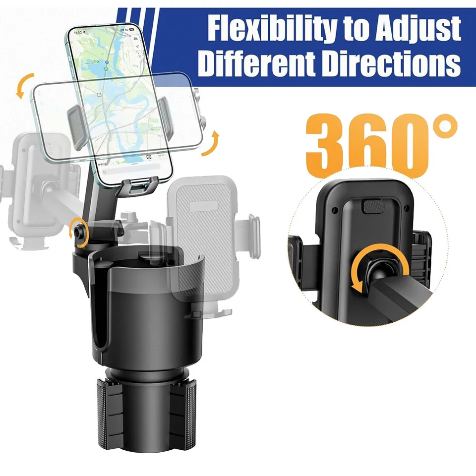 Adaptador expansor botella taza 2 en 1 soporte automático para teléfono con rotación de 360 ° para automóvil Foto 4 de 4