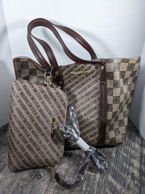 Steve Madden BTeresa Tan Brown Logo Tote with Crossbody Bag $98
