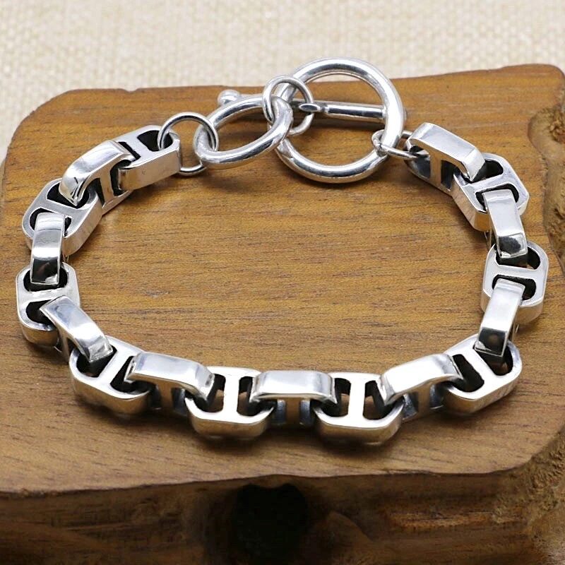 Mens square deals link bracelet
