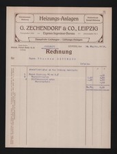 LEIPZIG, Rechnung 1916, G. Zechendorf & Co. Heizungs-Anlagen