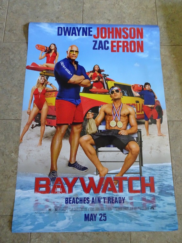 Baywatch - Movie Poster with Dwayne Johnson and Zac Efron