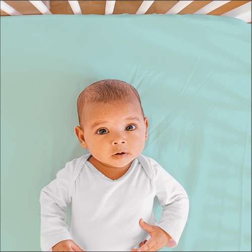 Cactus 4 Pack Print & Solid Microfiber Fitted Crib Sheet Set Green/White/Black - Picture 4 of 7
