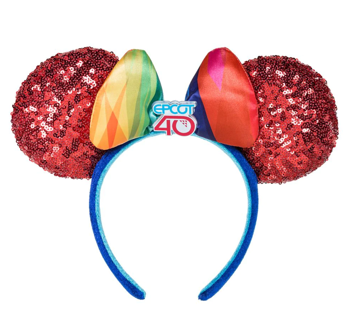 Special Edition Disney Epcot 40th Anniversary Ear Headband Rainbow Bow Epcot 40th Anniversary Rainbow Resin Art Ears With Bow - Etsy main image 4