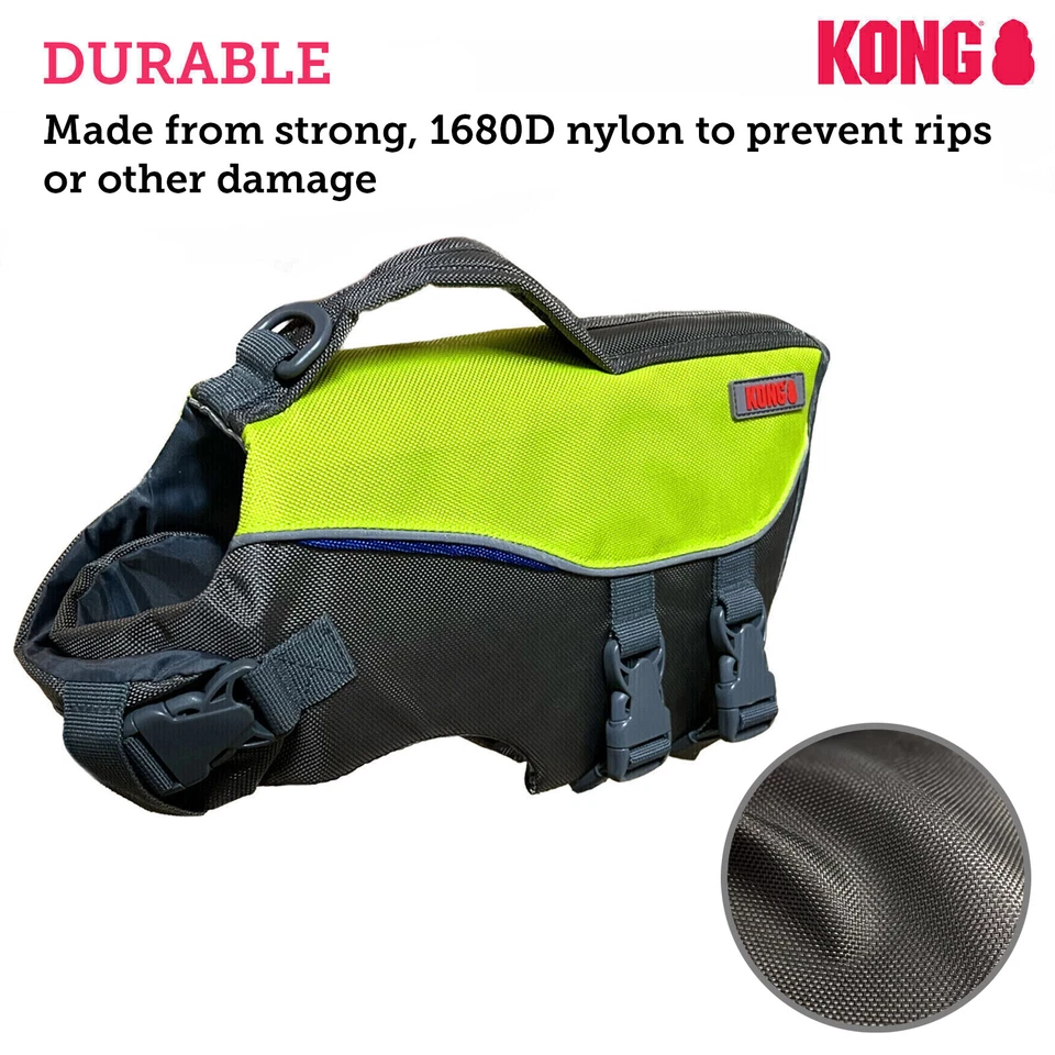 Kong Dog Life Jacket Preserver Flotation Vest Adjustable Heavy Duty Safety Float - Image 3 of 4