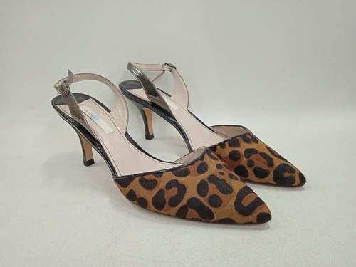 leopard print slingback kitten heels