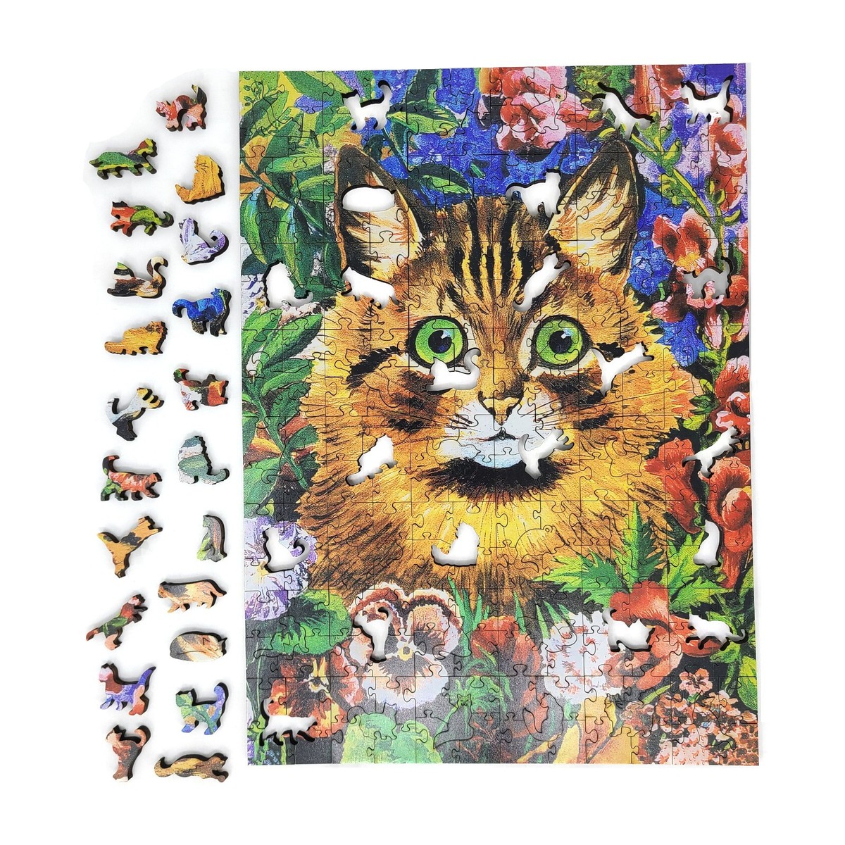 Wooden Puzzle for Adults by FoxSmartBox - 240 Pieces - Cat Among