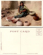 Moki Indian Woman Making Pottery Postcard