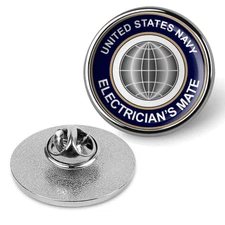 U.S. Navy Electrician Mate Tie Tac, Hat Pin, Badge, Military Lapel Pin - Silver