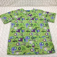 Carol's Womens Scrub Top Sz S Nurse CNA Caring Hope Friends Short Sleeve lq4417