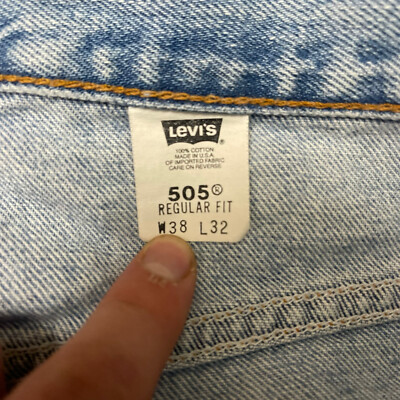 Vintage Levis 505 Regular Fit Light Wash Distressed Made In Vintage Levis 505 Regular Fit Light Wash Distressed Made In
