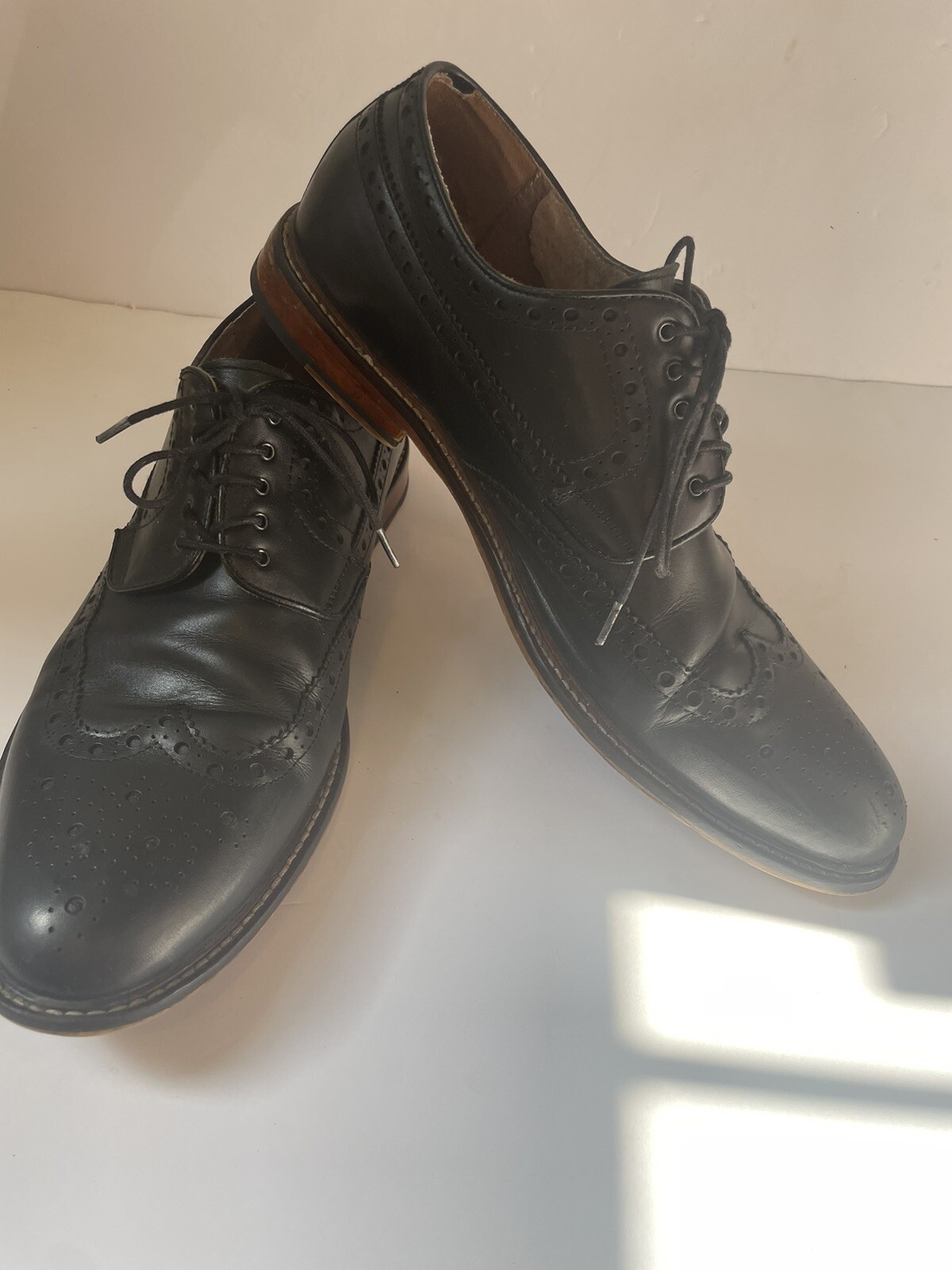 SAOLA Scarpe Oxford eleganti a coda di rondine Aston Grey Collection nere taglia 11 5 pelle