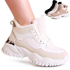 Baskets À Talons Épais Pour Femmes, Lacées