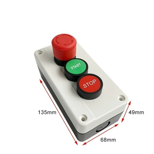 600V Electric Circuit Flat Push Button Switch OFF-ON-OFF Start Stop Emergency - Picture 10 of 18