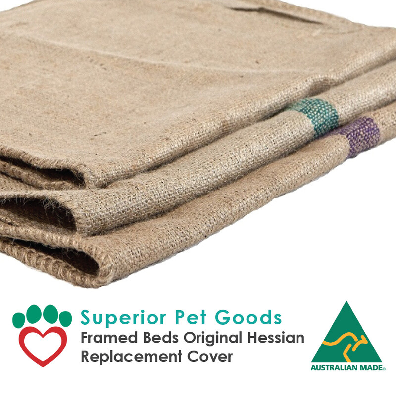 Superior Pet Goods Jute Hessian Dog Framed Bed Mat Replacement Cover AU