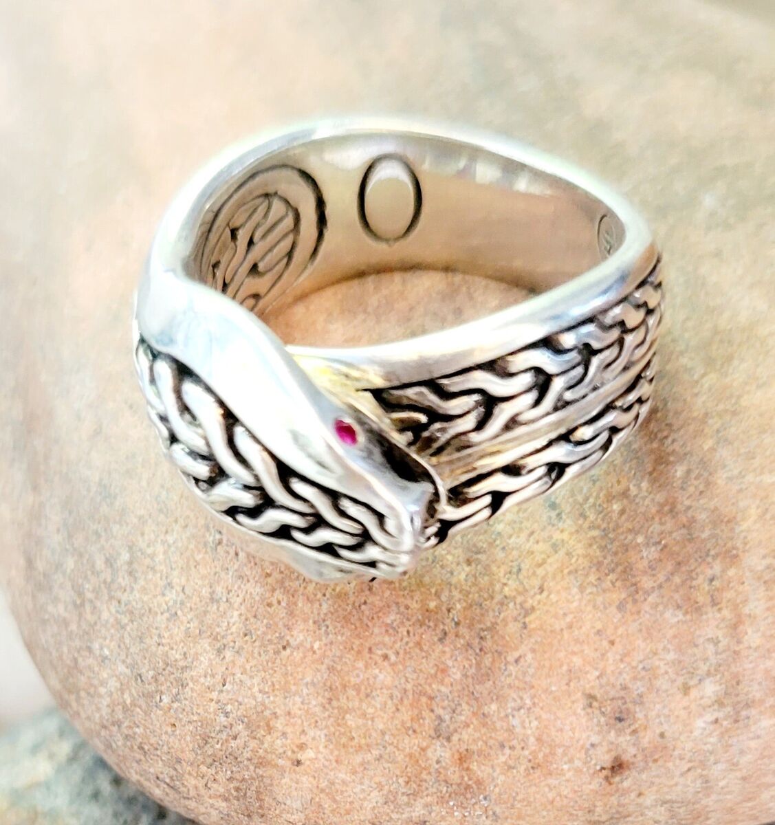 John Hardy Cobra Ring with Ruby Eyes Sterling SIlver Sz 10.5 John Hardy Cobra Ring with Ruby Eyes Sterling SIlver Sz 10.5