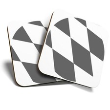 2 x Coasters (BW) - Bavaria Flag  #41740