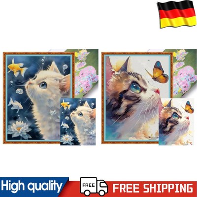 Full Embroidery Eco-cotton Thread 11CT Printed Cat Cross Stitch Kit Art 40x53cm
