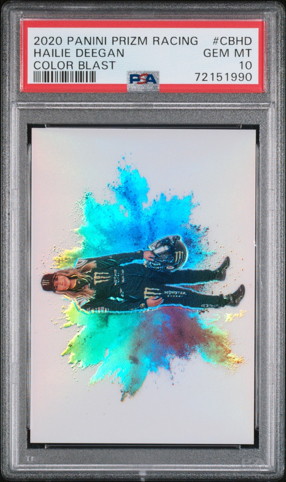 2020 Panini Prizm Racing Hailie Deegan Color Blast PSA 10