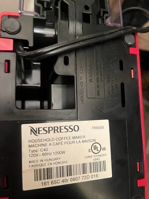Nespresso C40 Capsule Red Household Coffee Espresso Maker Nespresso C40 Capsule Red Household Coffee Espresso Maker