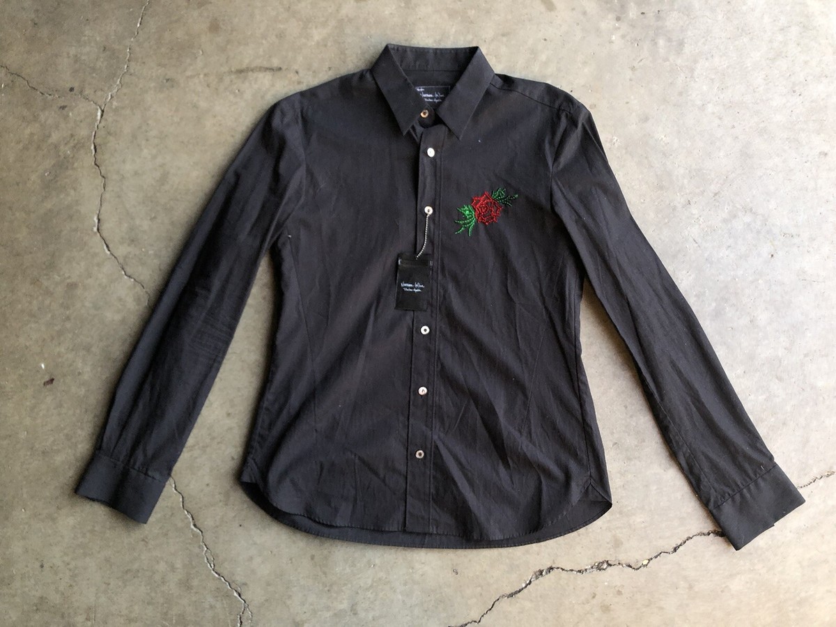 NWOT Number (N)ine Takahiro Miyashita Sequined Rose Shirt sz 3  