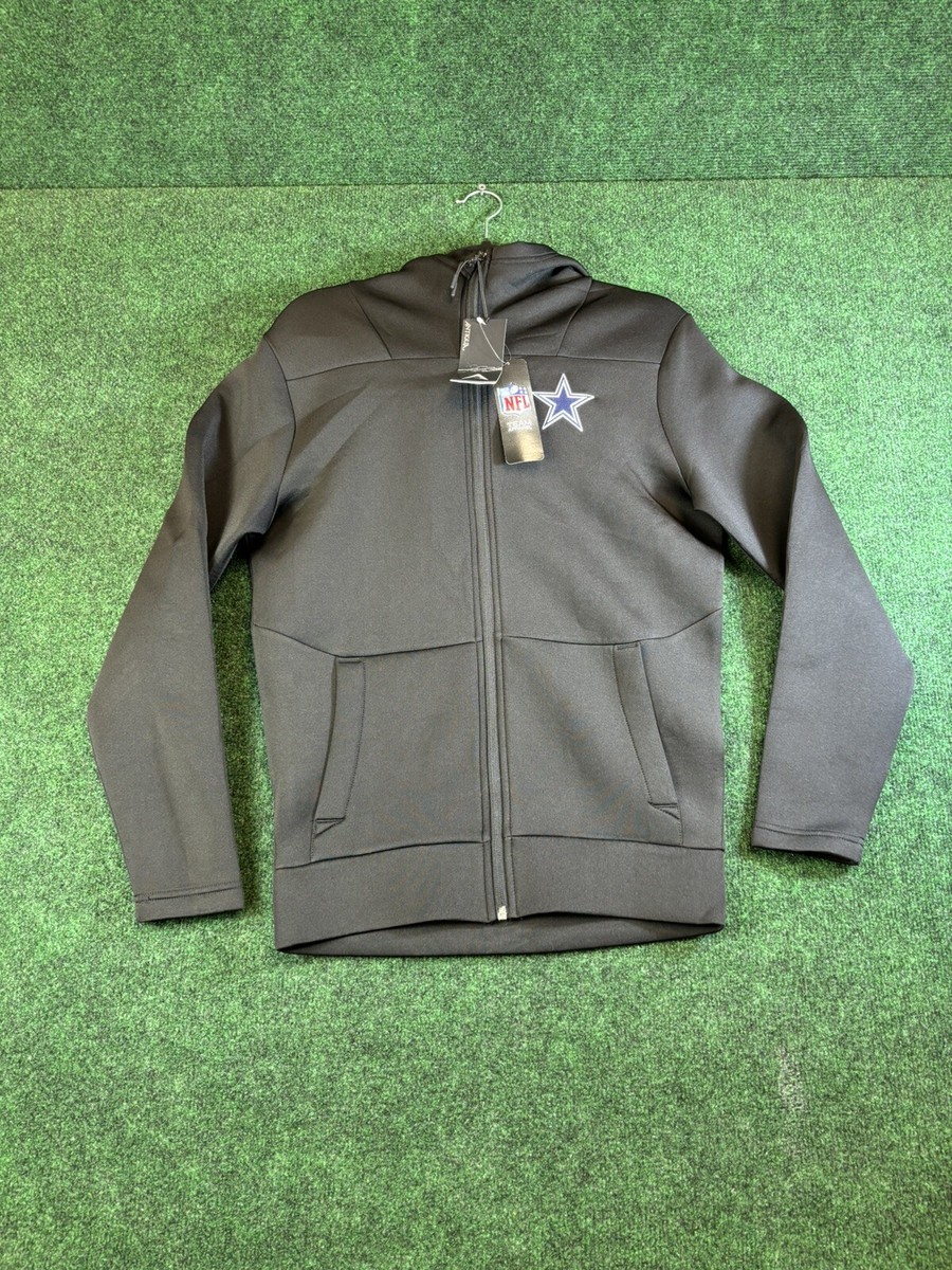 Men's Dallas Cowboys Antigua Black Metallic Logo Protect Full-Zip