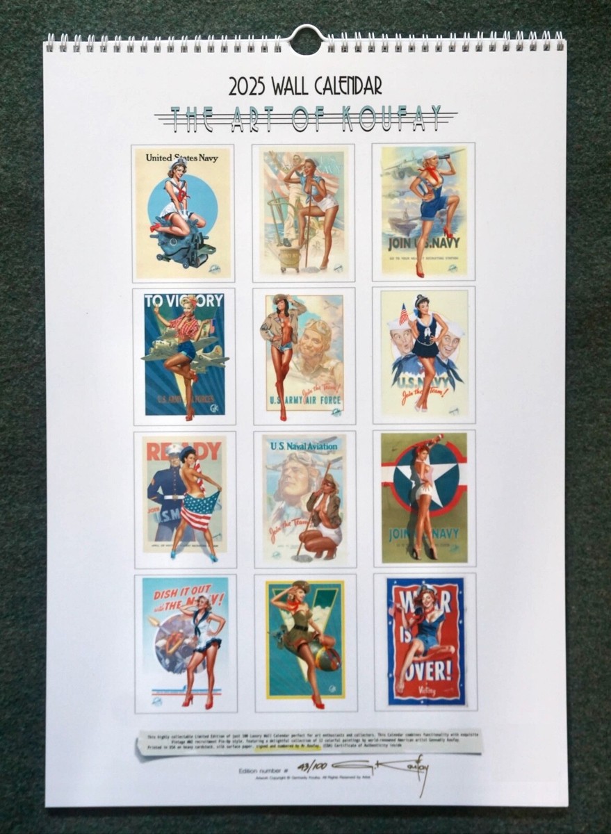 ORIGINAL KOUFAY CALENDAR GIRL No. 96 WWII STYLE CALENDAR ART WOMAN
